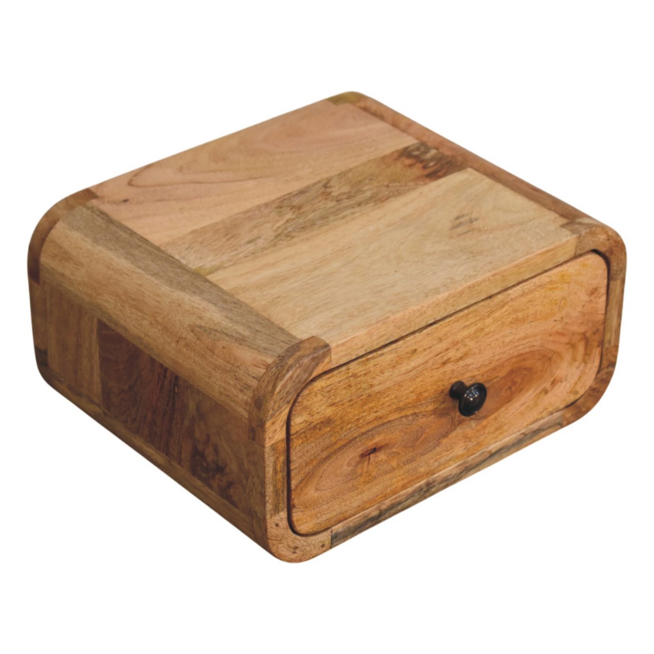 Szafka nocna z litego drewna mango – dębowa, 30 cm — model IN3969 - Image 4