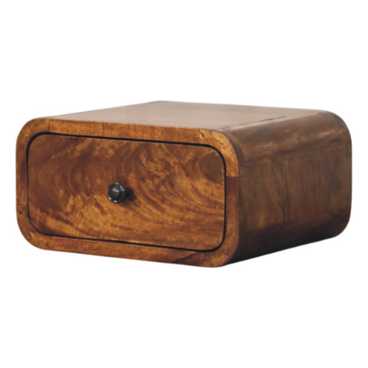 Szafka nocna z litego drewna mango – kasztanowa, 30 cm — model IN3975