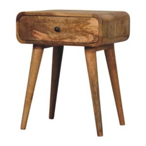 Szafka nocna z litego drewna mango – dębowa, 45 cm — model IN3980