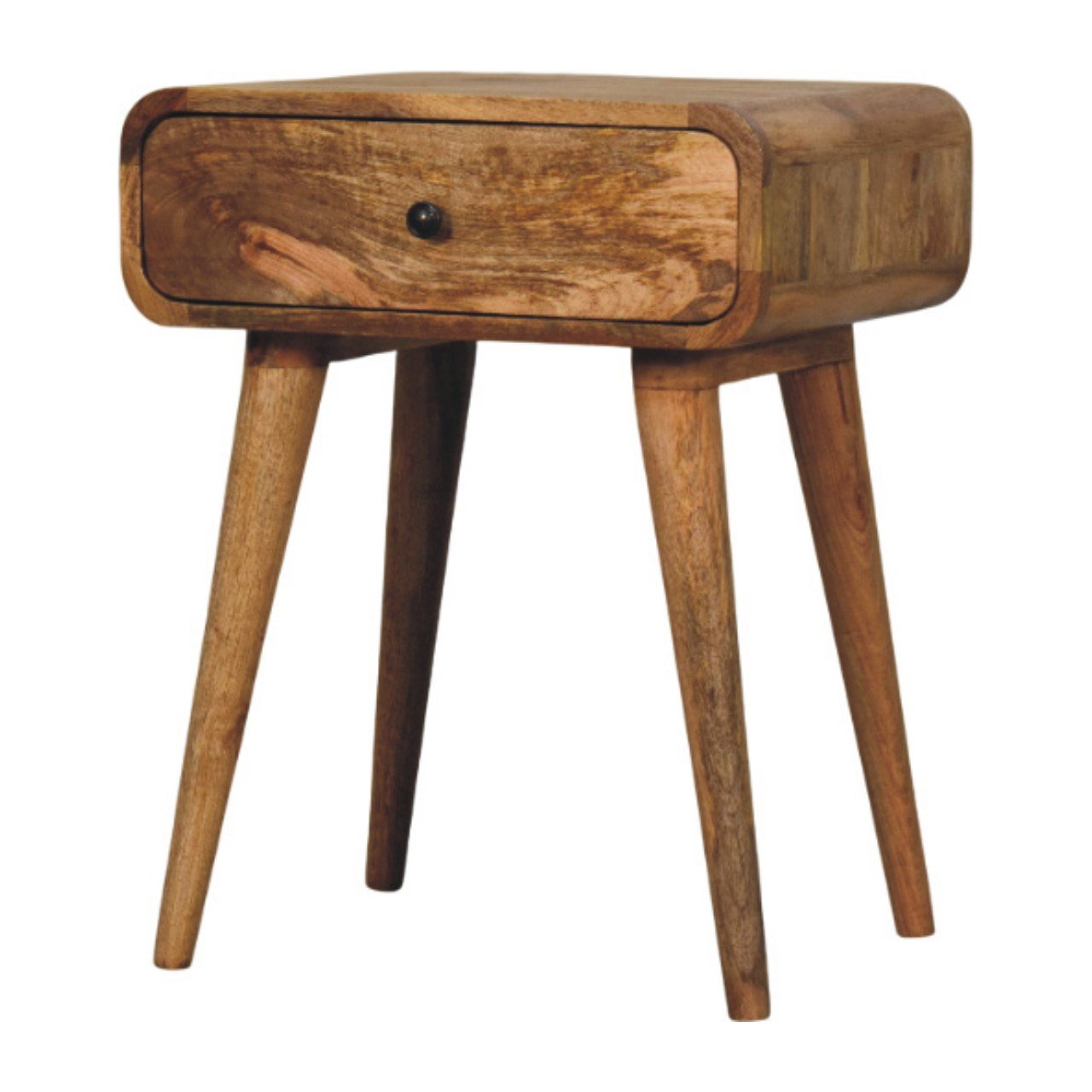 Szafka nocna z litego drewna mango – dębowa, 45 cm — model IN3980