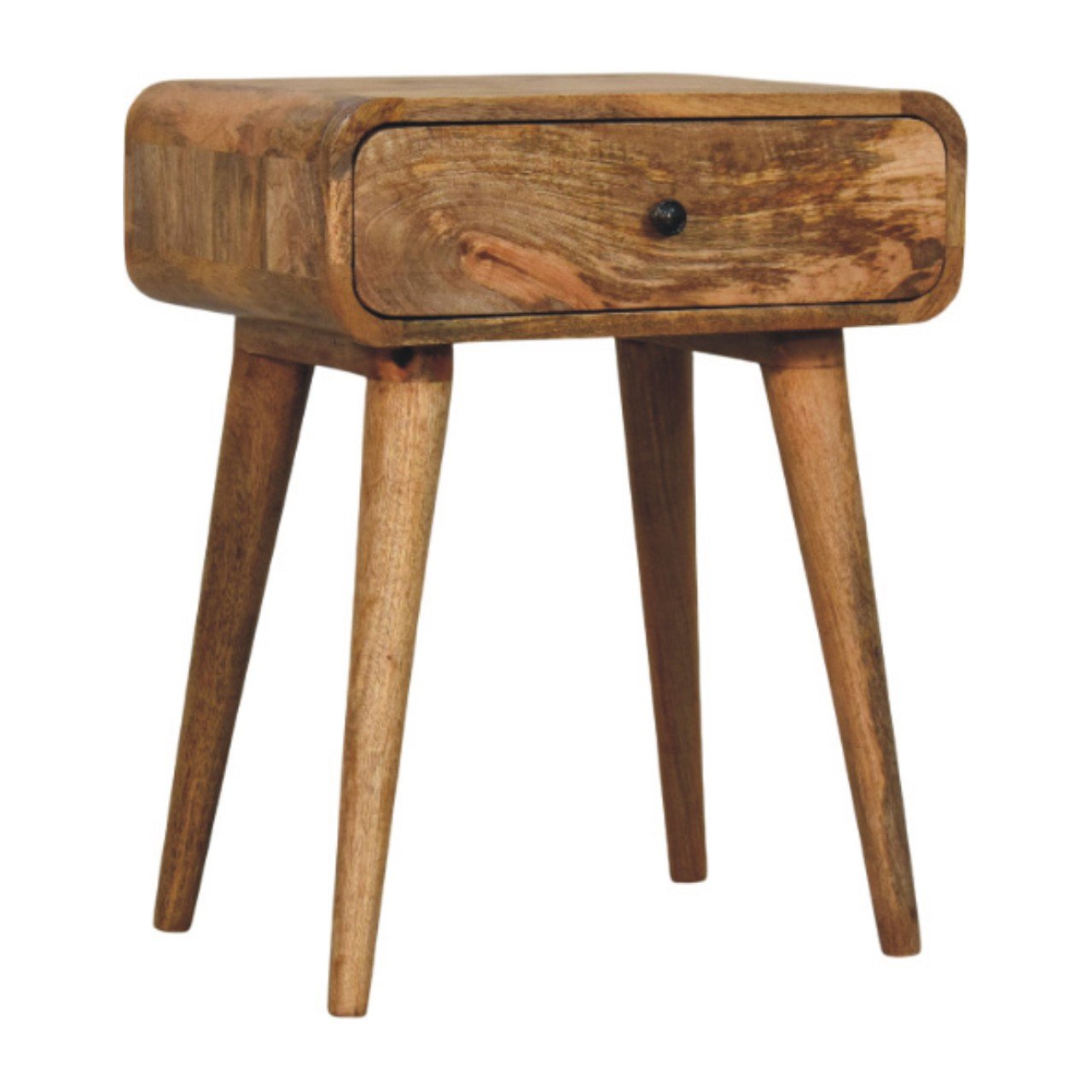 Szafka nocna z litego drewna mango – dębowa, 45 cm — model IN3980 - obrazek 2