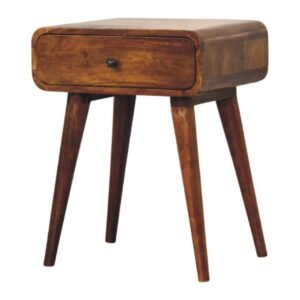 Szafka nocna z litego drewna mango – kasztanowa, 45 cm — model IN3981
