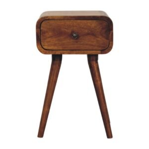 Szafka nocna z litego drewna mango – kasztanowa, 30 cm — model IN3983