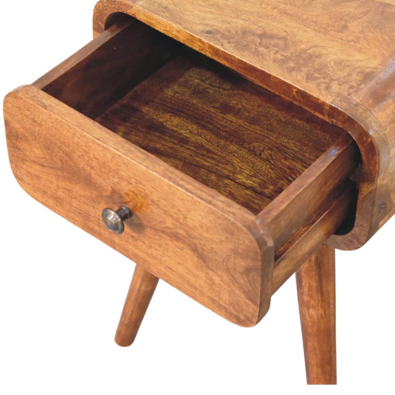 Szafka nocna z litego drewna mango – kasztanowa, 30 cm — model IN3983 - Image 6