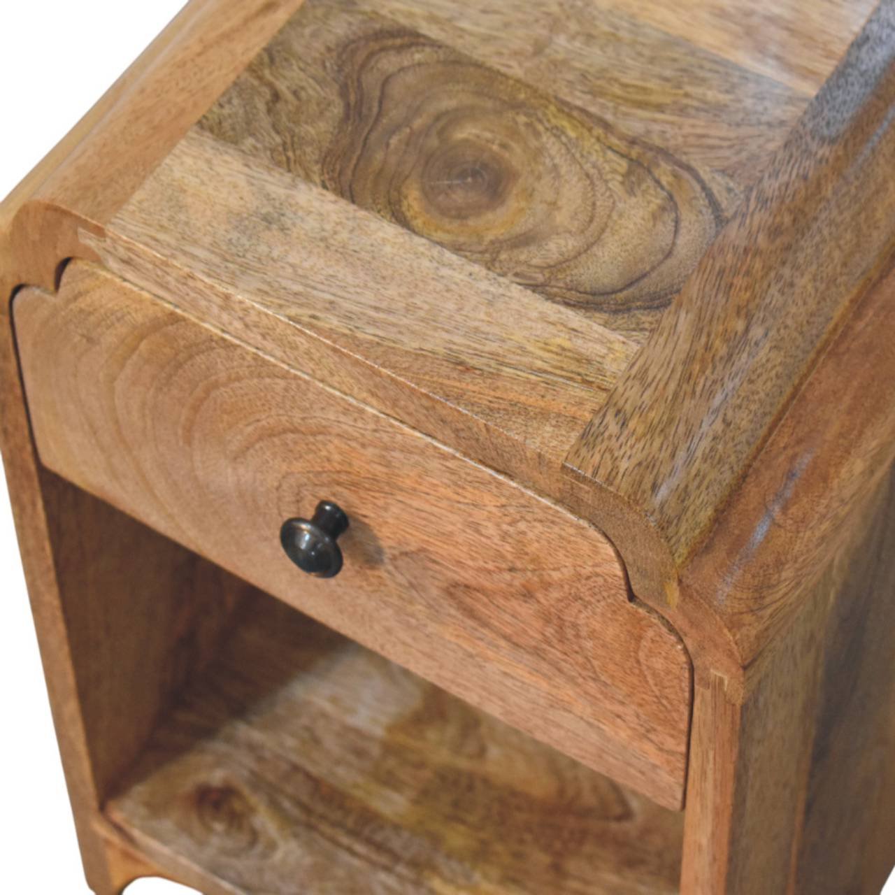 Szafka nocna z litego drewna mango – dębowa, 30 cm — model IN3984 - obrazek 4