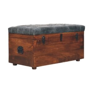 Kosz z litego drewna mango – orzechowy, 90 cm — model IN3987