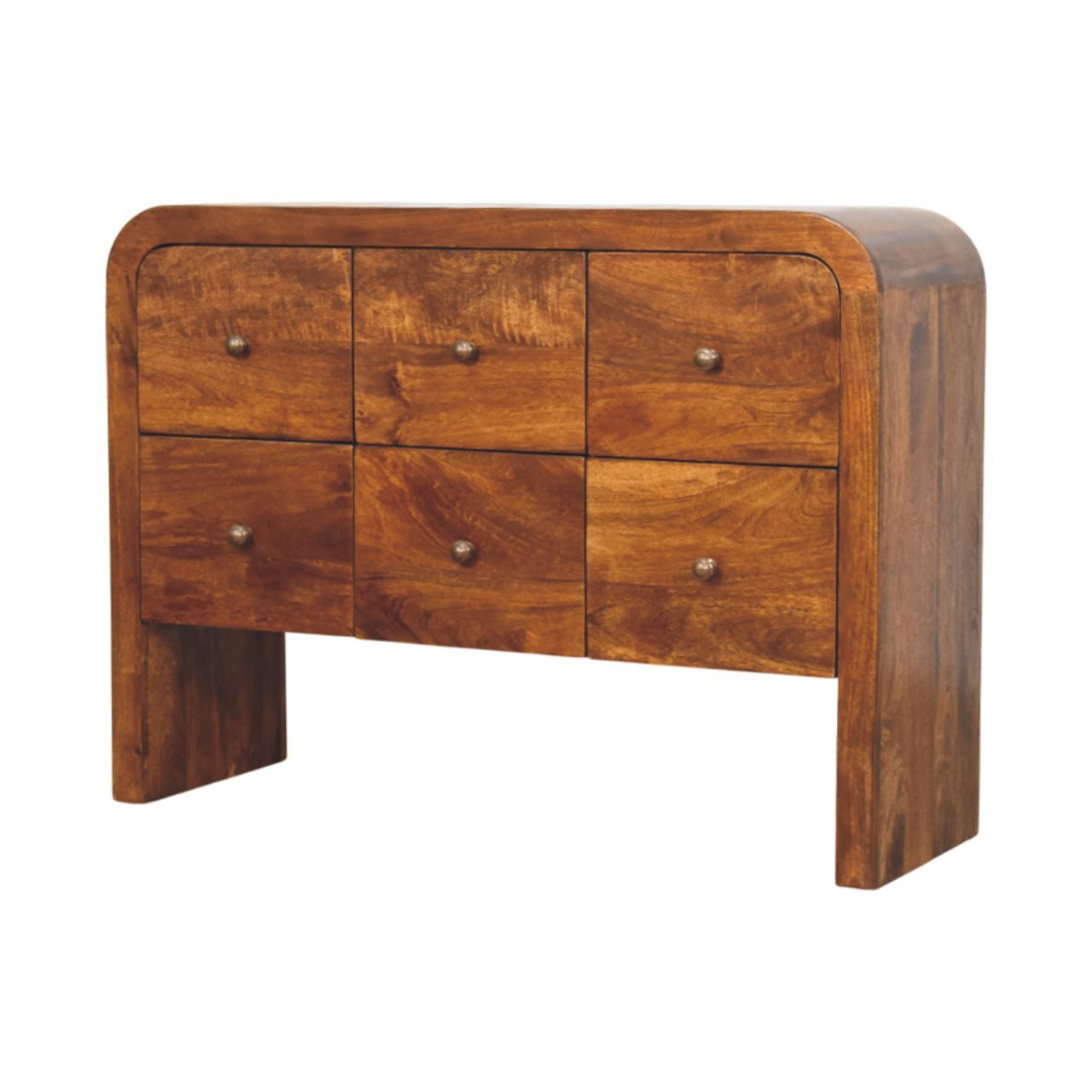 Komoda z litego drewna mango – kasztanowa, 110 cm