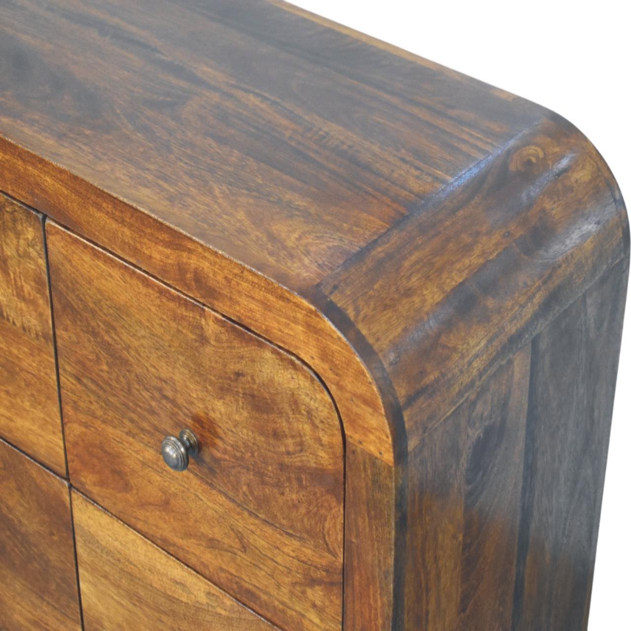 Komoda z litego drewna mango – kasztanowa, 110 cm - obrazek 4