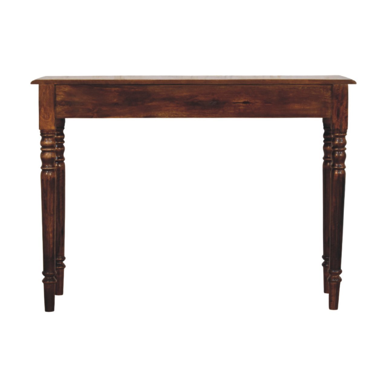 Konsola z litego drewna mango – kasztanowa, 110 cm — model IN3991 - obrazek 8