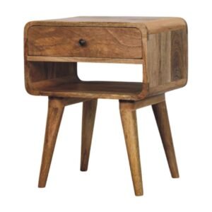 Szafka nocna z litego drewna mango – dębowa, 45 cm — model IN3997