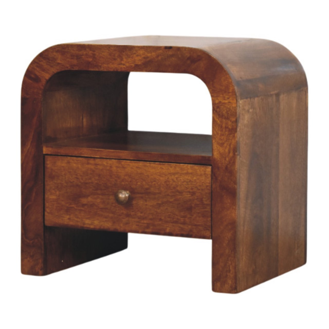 Szafka nocna z litego drewna mango – kasztanowa, 45 cm — model IN3994 - Image 8