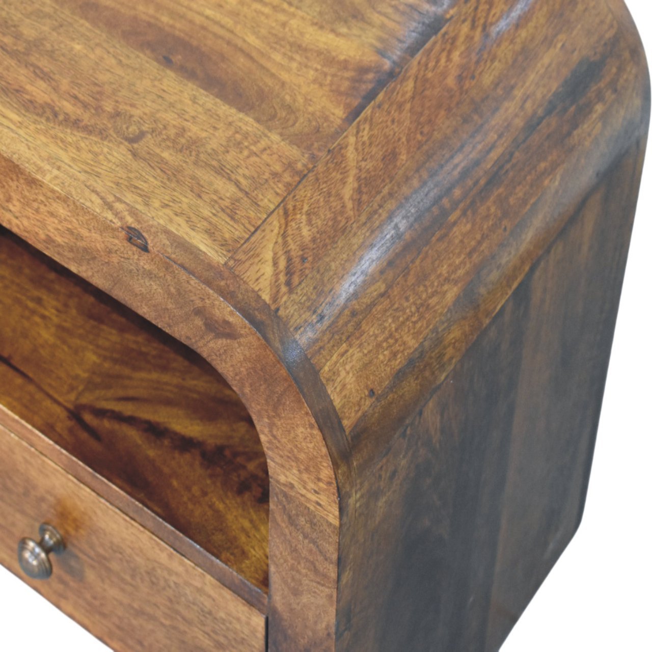 Szafka nocna z litego drewna mango – kasztanowa, 45 cm — model IN3994 - Image 3