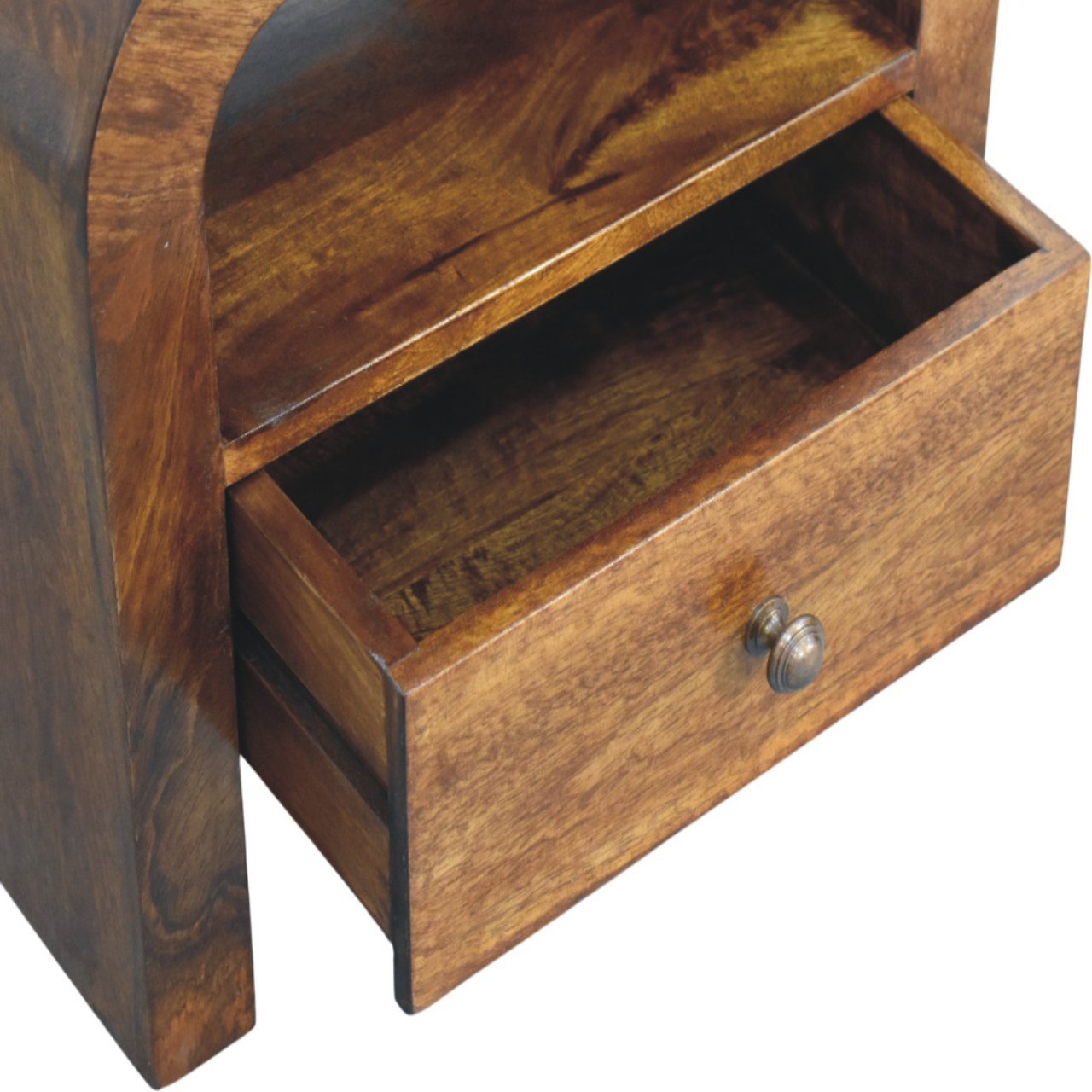 Szafka nocna z litego drewna mango – kasztanowa, 45 cm — model IN3994 - Image 4
