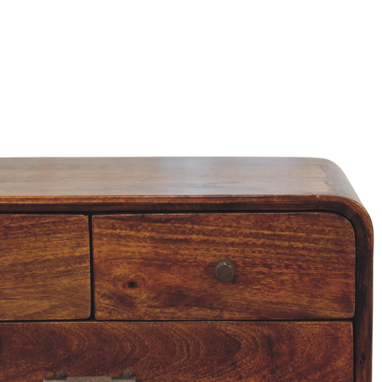Szafka nocna z litego drewna mango – kasztanowa, 55 cm — model IN3996 - Image 3