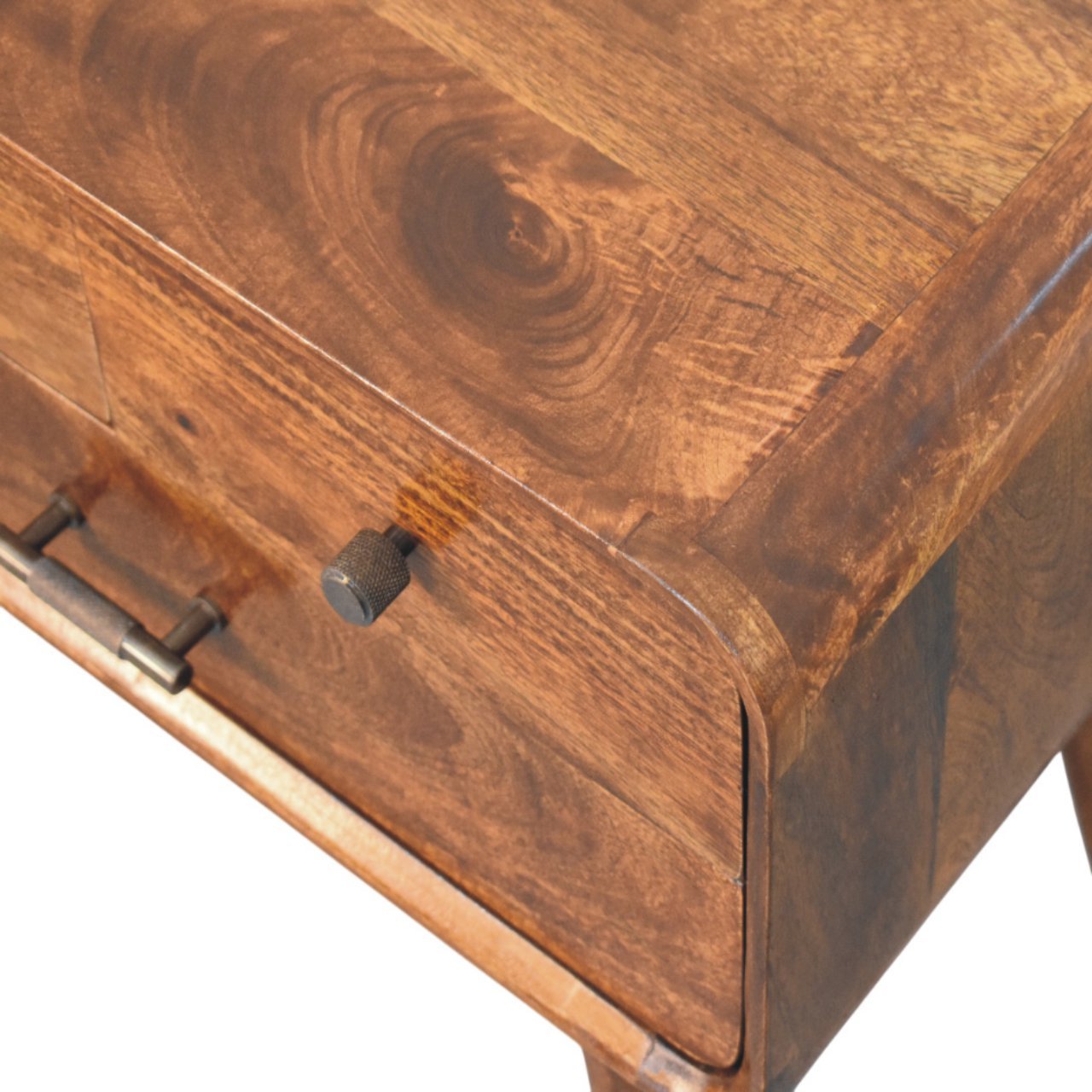Szafka nocna z litego drewna mango – kasztanowa, 55 cm — model IN3996 - Image 4