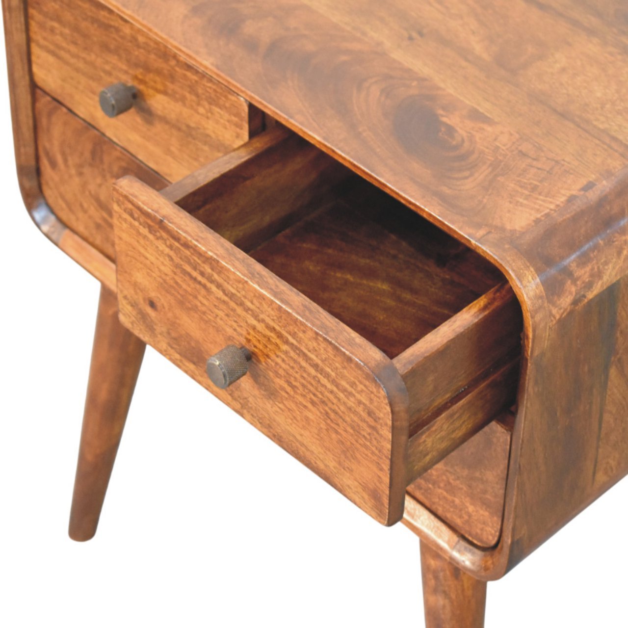 Szafka nocna z litego drewna mango – kasztanowa, 55 cm — model IN3996 - Image 6