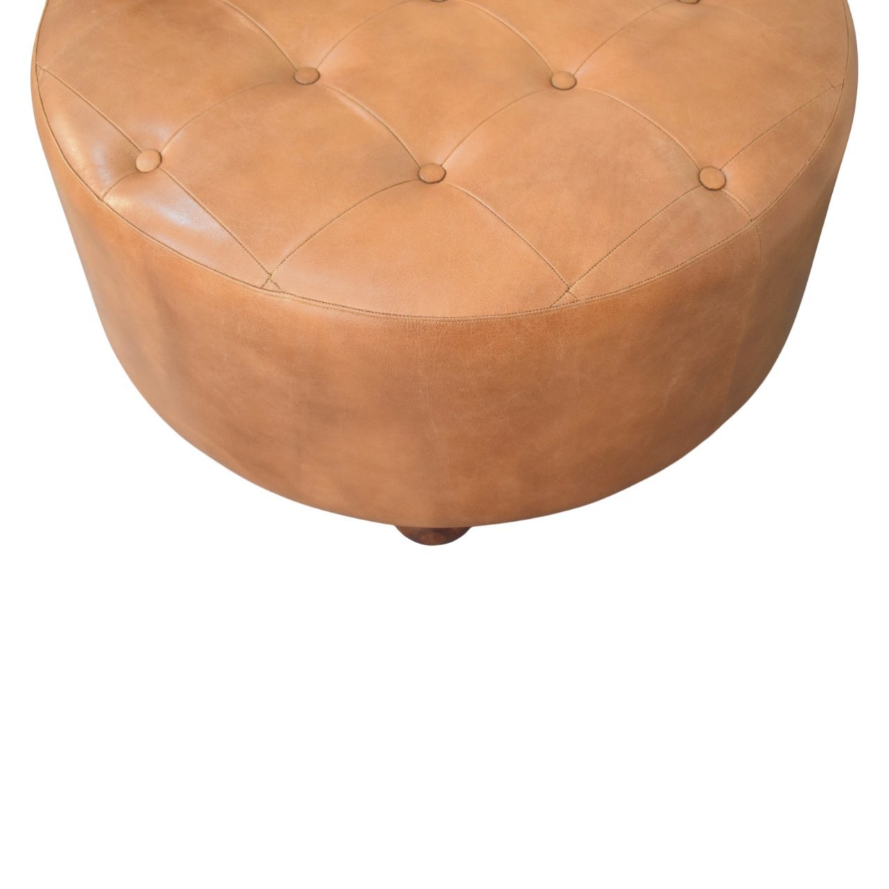 Pufa z drewna i skóry – 82 cm - Image 4