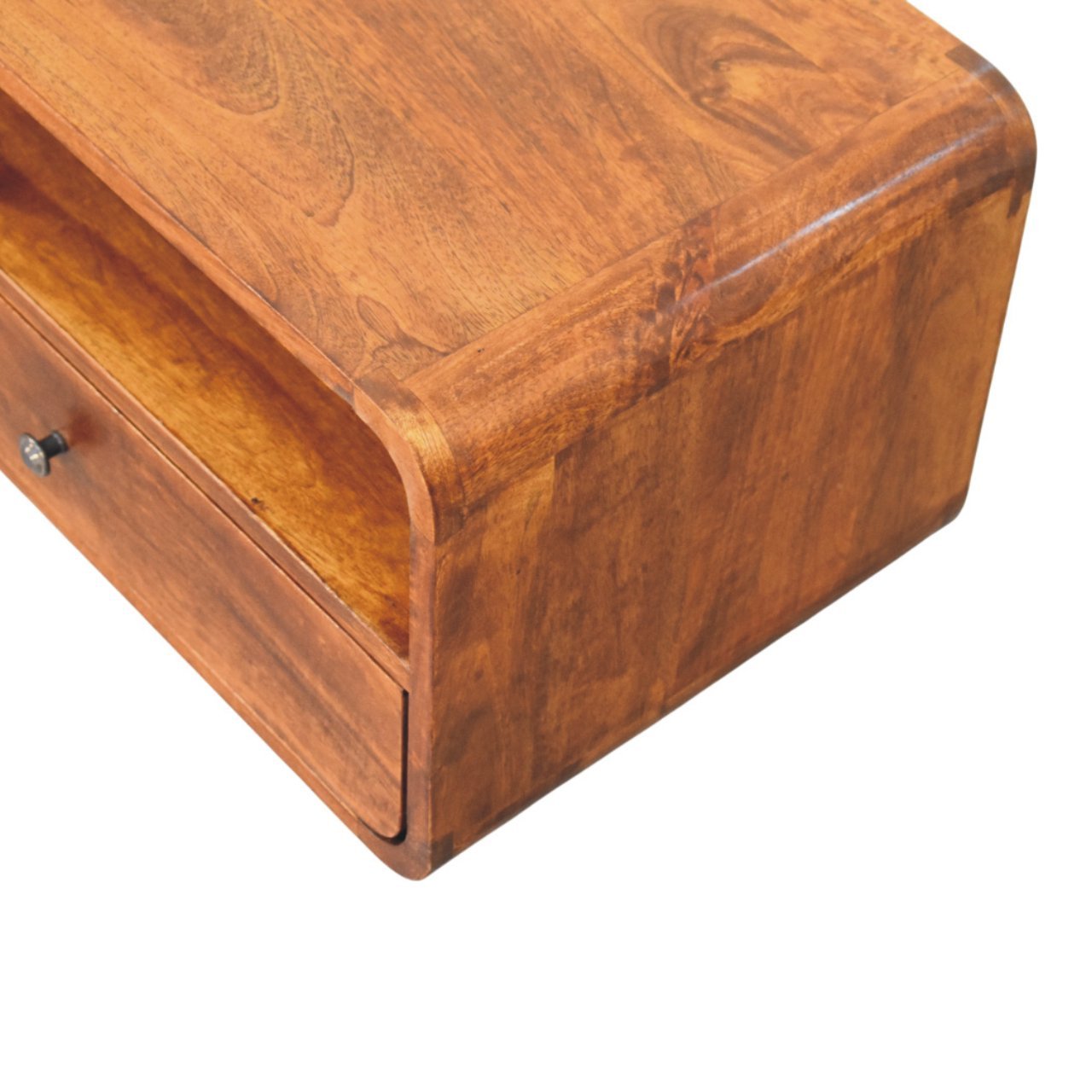 Szafka nocna z litego drewna mango – kasztanowa, 55 cm — model IN4001 - obrazek 4