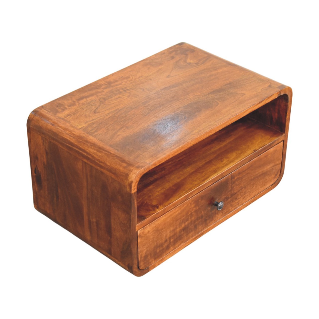 Szafka nocna z litego drewna mango – kasztanowa, 55 cm — model IN4001 - obrazek 5