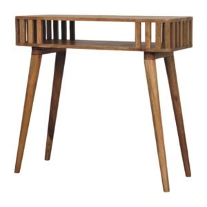 Konsola z litego drewna mango – dębowa, 85 cm