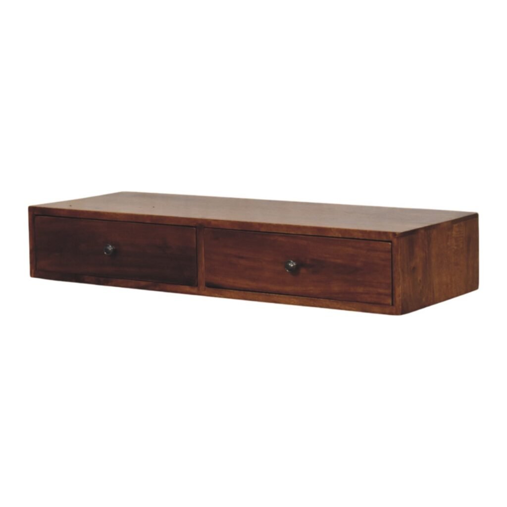 Konsola z litego drewna mango – kasztanowa, 88 cm