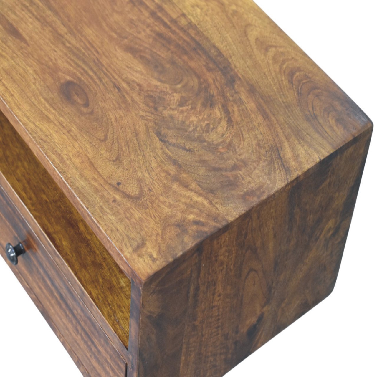 Szafka RTV z litego drewna mango – kasztanowa, 88 cm — model IN4006 - obrazek 5