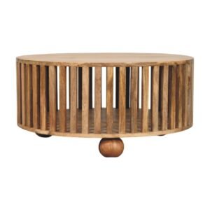Stolik kawowy Artisan IN4007 – lite drewno mango, wykończenie dębowe