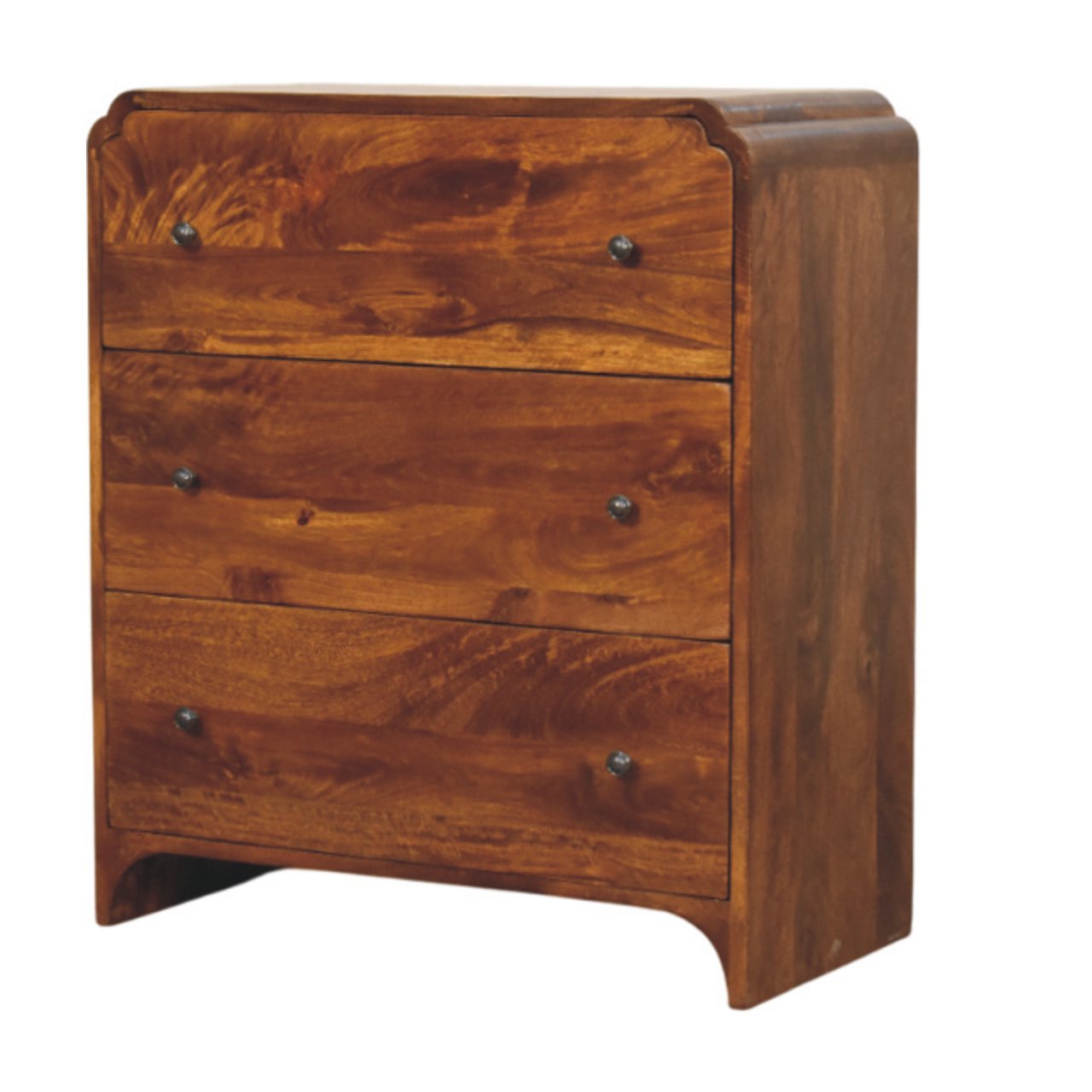 Komoda z litego drewna mango – kasztanowa, 70 cm — model IN4008
