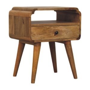Szafka nocna z litego drewna mango – dębowa, 45 cm — model IN4011
