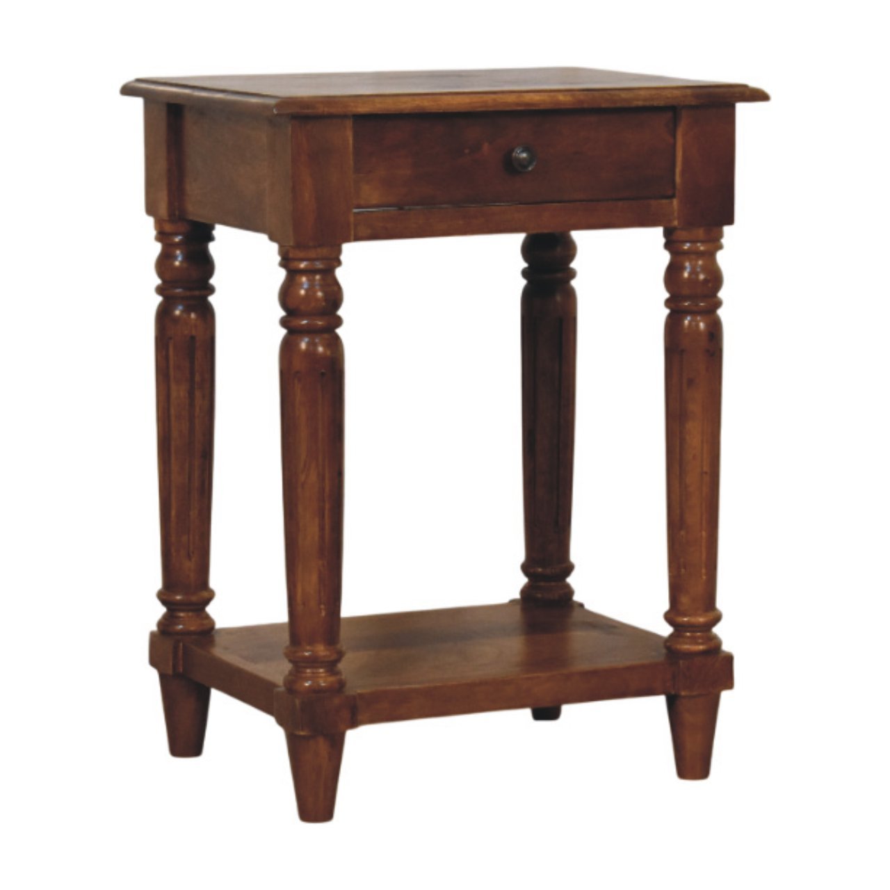 Stolik kawowy Artisan IN4016 – lite drewno mango, wykończenie kasztanowe