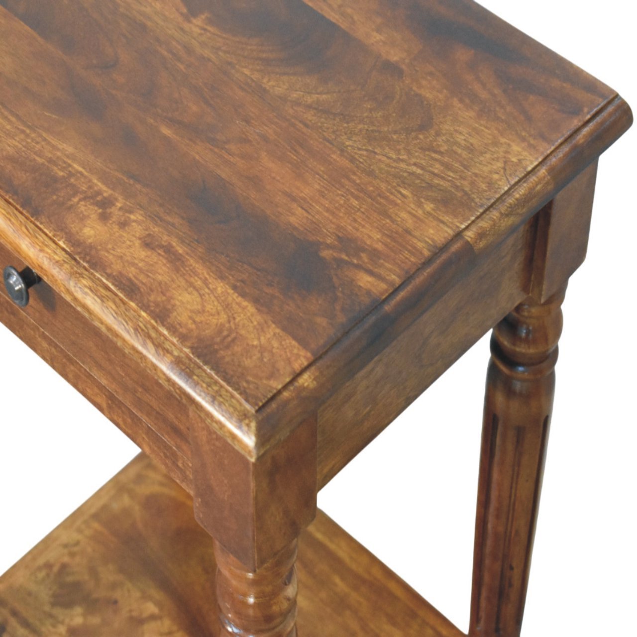 Stolik kawowy Artisan IN4016 – lite drewno mango, wykończenie kasztanowe - Image 4