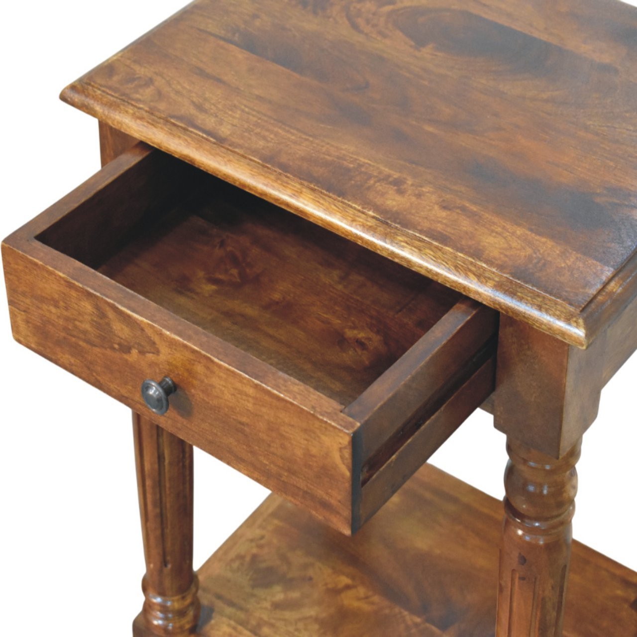 Stolik kawowy Artisan IN4016 – lite drewno mango, wykończenie kasztanowe - Image 5