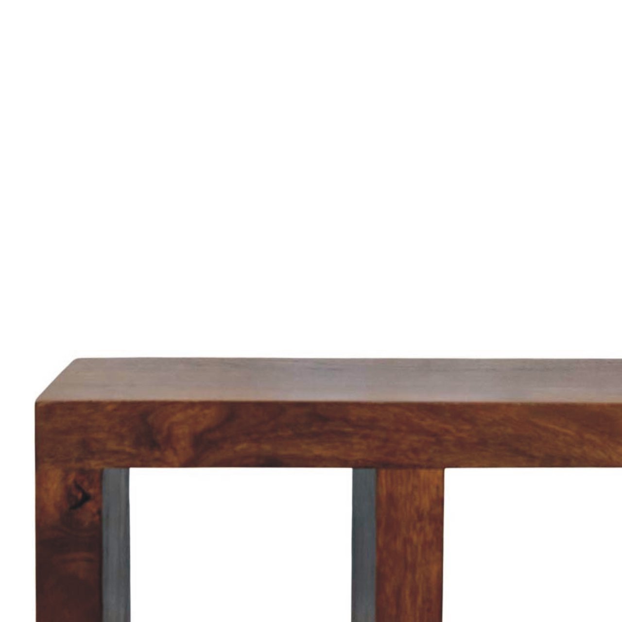 Szafka RTV z litego drewna mango – kasztanowa, 120 cm - obrazek 3