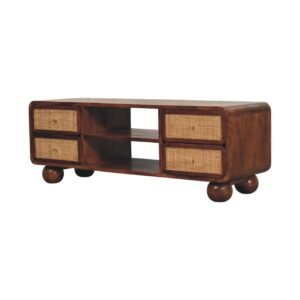 Szafka RTV Artisan IN4024 – lite drewno mango, wykończenie kasztanowe
