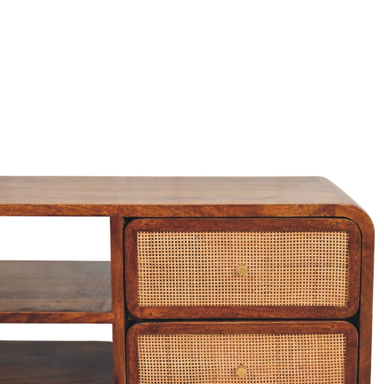 Szafka RTV Artisan IN4024 – lite drewno mango, wykończenie kasztanowe - obrazek 3