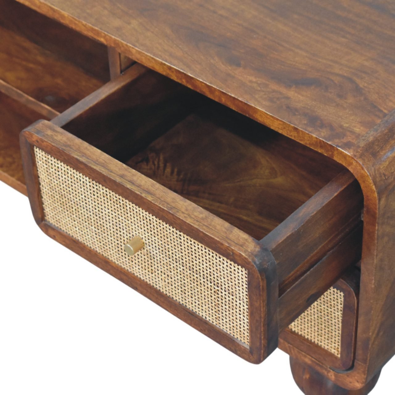 Szafka RTV Artisan IN4024 – lite drewno mango, wykończenie kasztanowe - obrazek 5