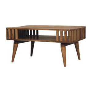 Stolik kawowy Artisan IN4025 – lite drewno mango, wykończenie dębowe