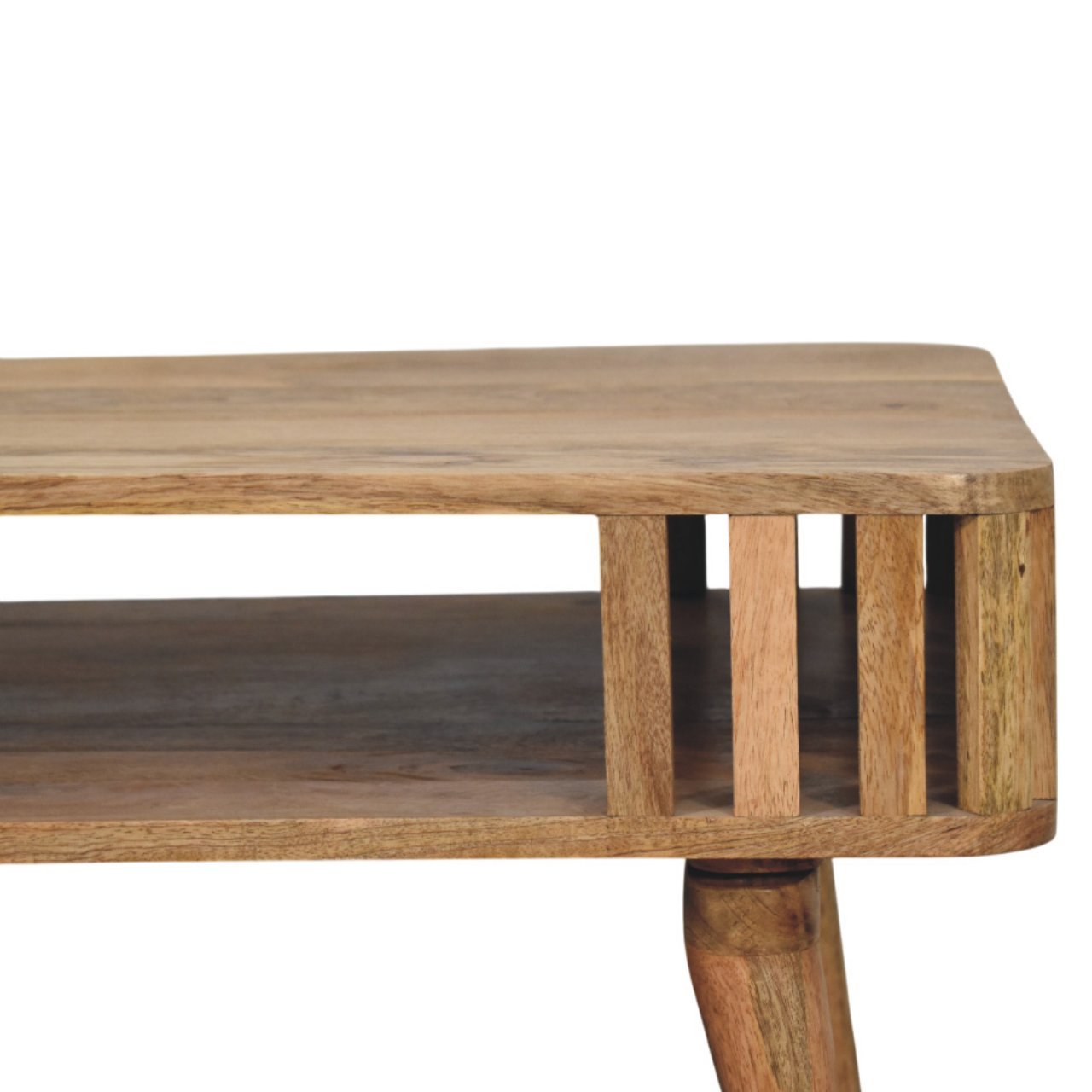 Stolik kawowy Artisan IN4025 – lite drewno mango, wykończenie dębowe - obrazek 3