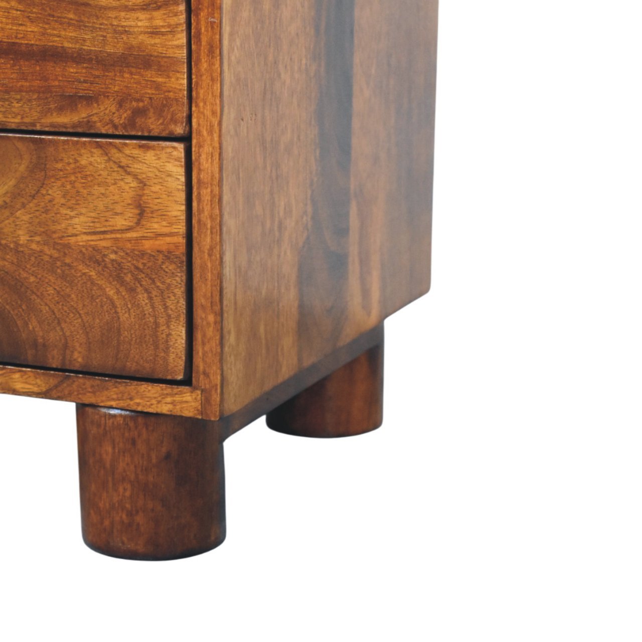 Szafka nocna z litego drewna mango – kasztanowa, 45 cm — model IN4026 - obrazek 5