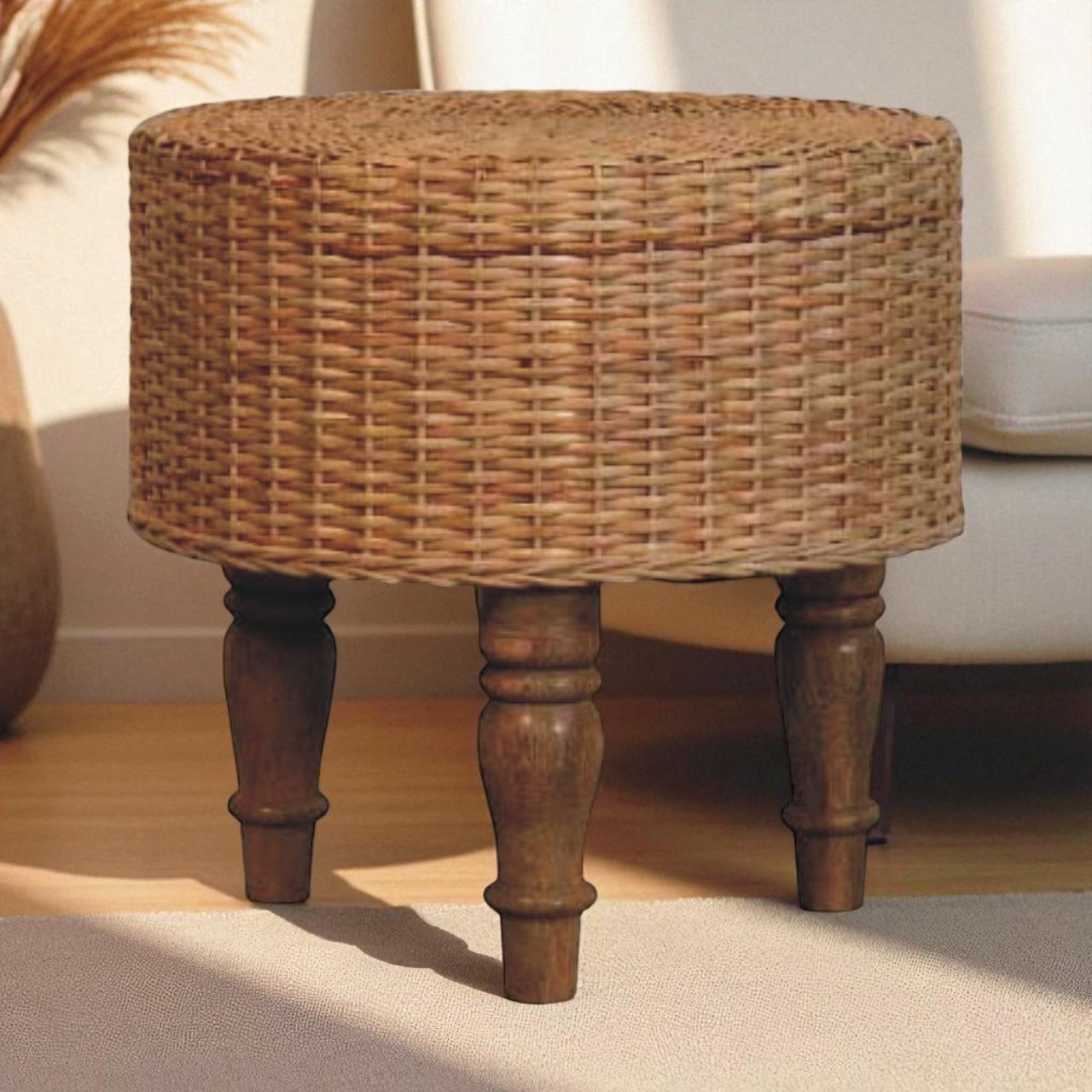 Pufa z naturalnych materiałów – naturalna, 40 cm - obrazek 5