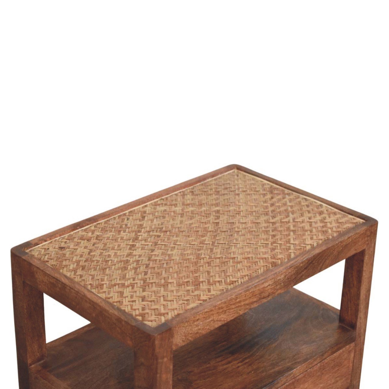 Szafka nocna z litego drewna mango – naturalna, 55 cm — model IN4040 - obrazek 4