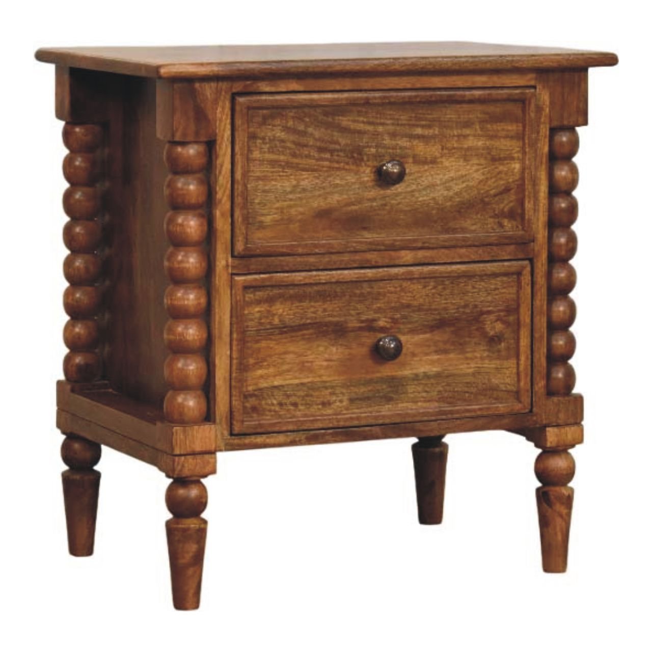 Szafka nocna z litego drewna mango – 55 cm — model IN4043 - Image 2