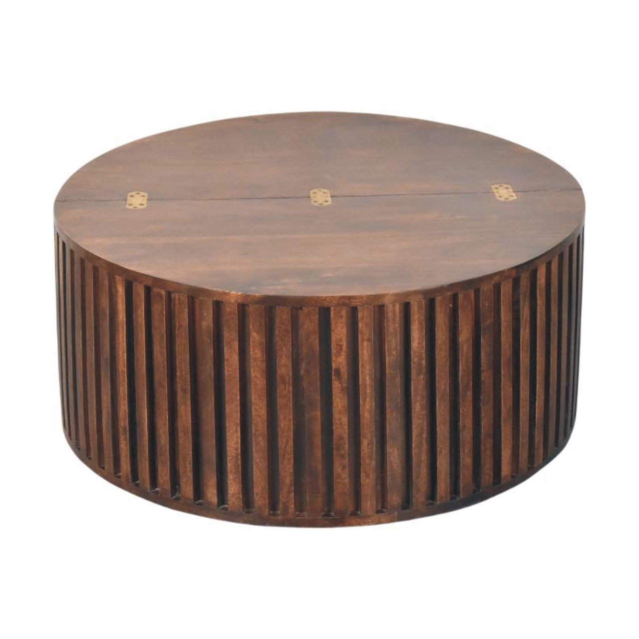 Stolik kawowy Artisan IN4052 – lite drewno mango, wykończenie orzechowe