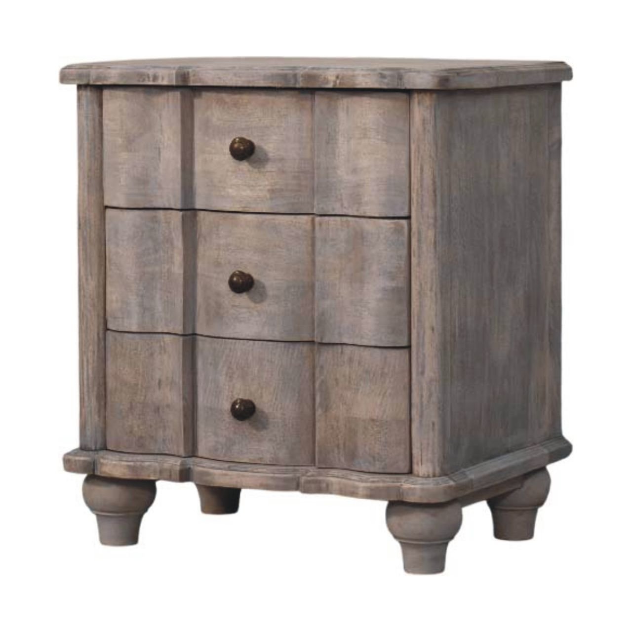 Szafka nocna z litego drewna mango – naturalna, 55 cm — model IN4062