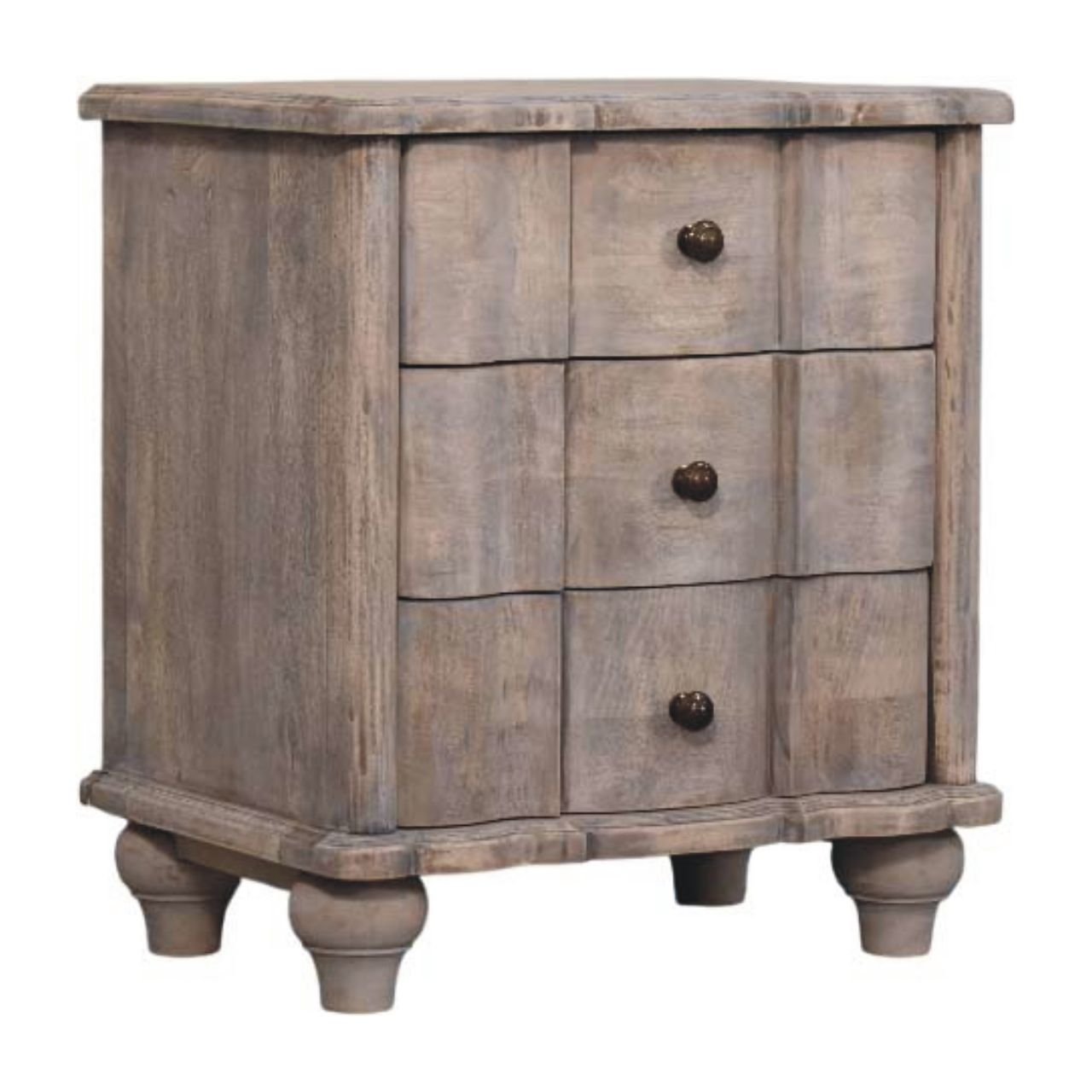 Szafka nocna z litego drewna mango – naturalna, 55 cm — model IN4062 - obrazek 2