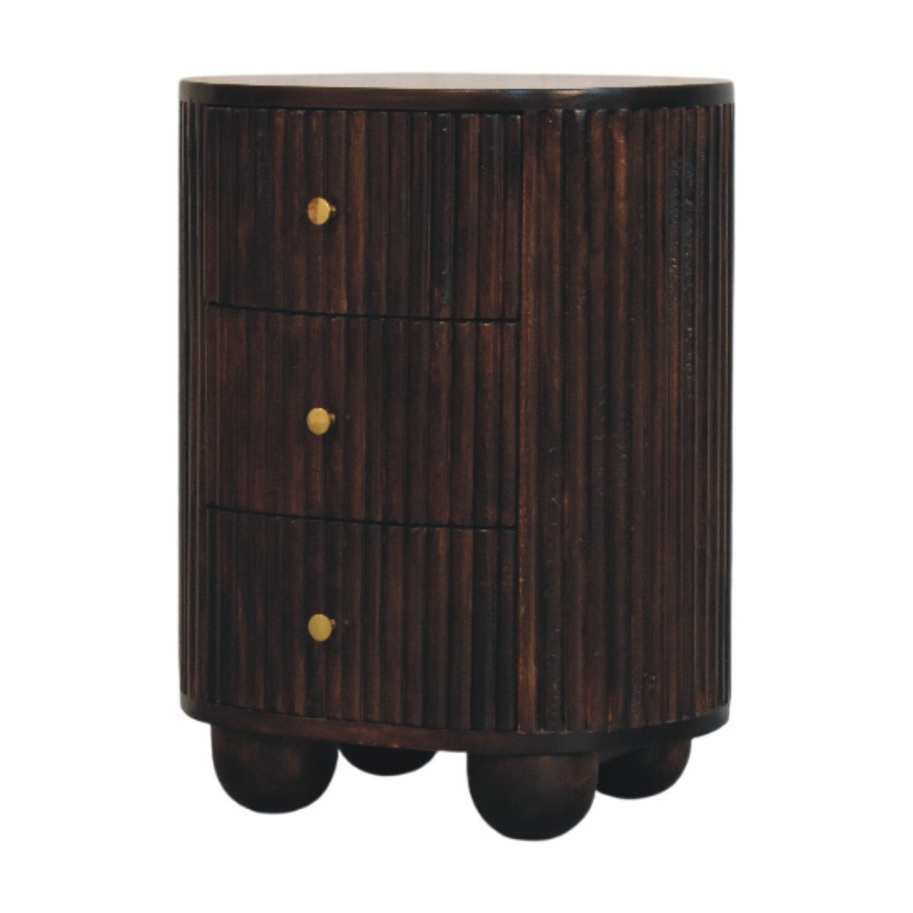Szafka nocna z litego drewna mango – 45 cm — model IN4069 - obrazek 2
