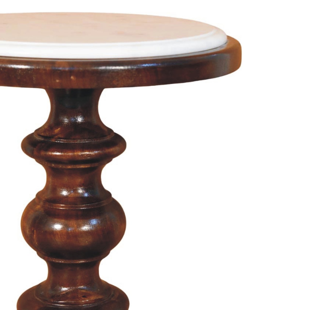 Stolik kawowy z litego drewna mango – kasztanowy, 38 cm - obrazek 3