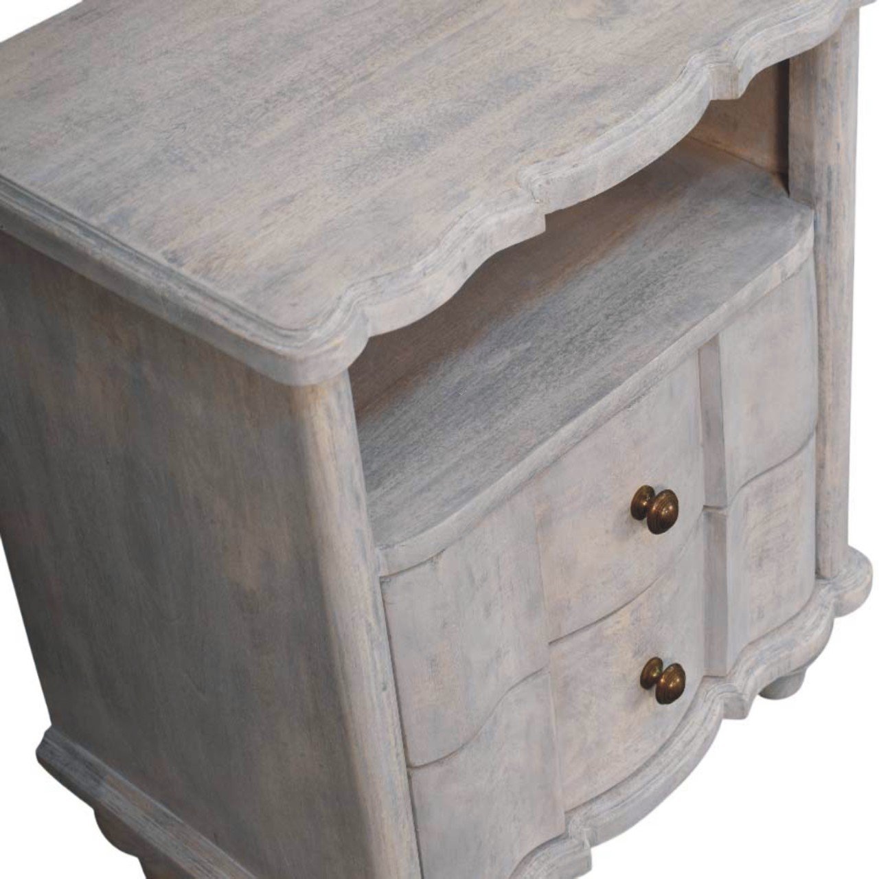 Szafka nocna z litego drewna mango – naturalna, 55 cm — model IN4084 - obrazek 4