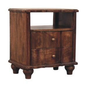 Szafka nocna z litego drewna mango – naturalna, 55 cm — model IN4085