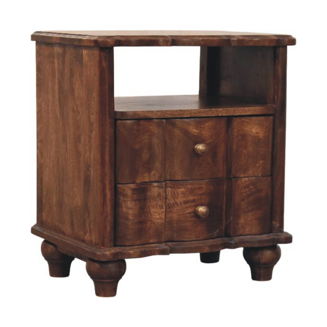 Szafka nocna z litego drewna mango – naturalna, 55 cm — model IN4085